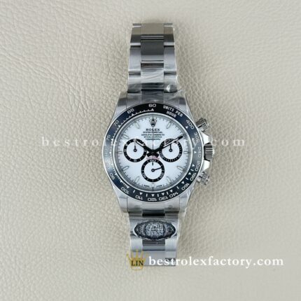 Clean Factory Rolex Daytona 126500LN-0001 Panda | Mostrador Branco Subdiais Pretos | Movimento 4131 | Padrão Caracol Perfeito