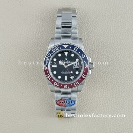 Clean Factory Rolex GMT Master II 126710BLRO | Bezel Pepsi V3 | Aço 904L