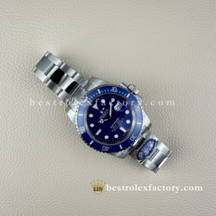 Clean Factory Rolex Submariner 116619LB | 40mm Smurf Ouro Branco | Melhor Relógio Réplica