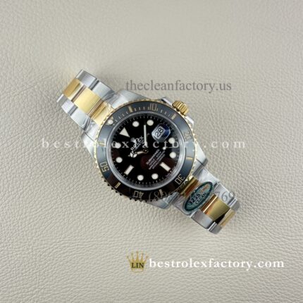 Clean Factory Rolex Submariner 126613LN | 41mm Bicolor Mostrador Preto | Melhor Relógio Réplica