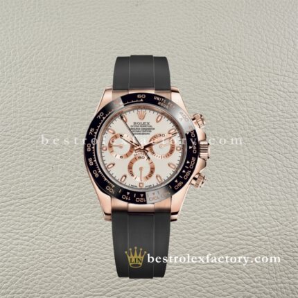 Rolex Daytona 116515LN-0019 Ouro Everose Mostrador Marfim Oysterflex – Clean Factory Super Clone