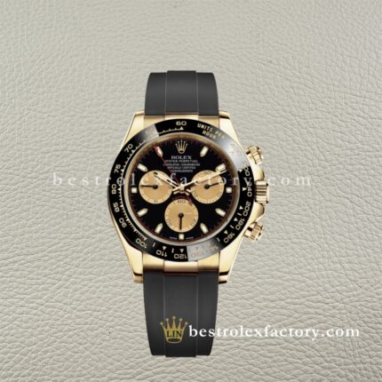 Rolex Daytona 116518LN-0047 Clean Factory Réplica Oro Amarillo Esfera Negra Champagne