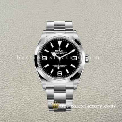 Rolex Explorer 124270 Preto – Réplica Clean Factory Super Clone 36mm