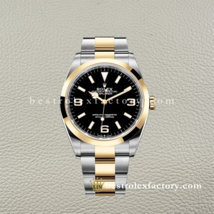 Rolex Explorer 124273 Dois Tons – Réplica Clean Factory Super Clone 36mm