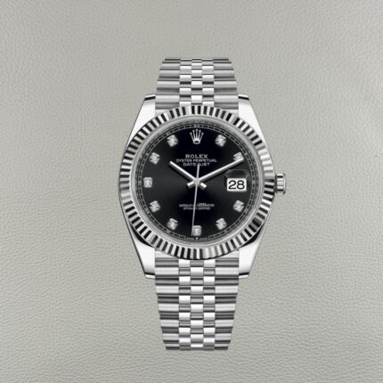 Rolex Datejust 126334-0012 Preto Diamantes – Réplica Super Clone Clean Factory