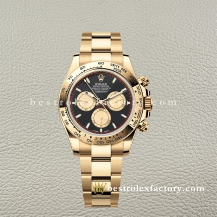 Clean Factory Rolex Daytona 126508-0002 Yellow gold Wrapped case Black & Champagne Index Dial Real Yellow Gold Wrap Bracelet Swiss super clone 4131
