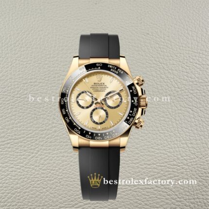 Clean Factory Rolex Daytona 126518LN-0010 Mostrador Champagne Círculos Caracol Pretos Ouro Amarelo – Dandong 4131 | Oysterflex