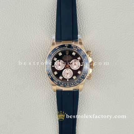 Clean Factory Rolex Daytona 126518LN-0006 Mostrador Preto Diamante Subdiais Champagne Ouro Amarelo – Dandong 4131 | Moissanita