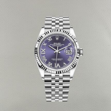 Rolex Datejust 126234-0021 Super Clone – Mostrador Aubergine com Algarismos Romanos em Diamante