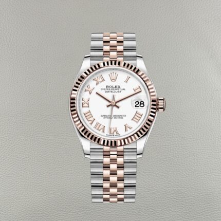 Rolex Datejust 278271-0002 Super Clone- Mostrador Branco Clássico, Ouro Everose, 31mm Réplica de Luxo