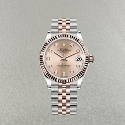 Rolex Datejust 278271-0024 Clean Factory | Mostrador Rosa com Moissanites e Ouro Everose