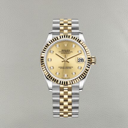Rolex Datejust 278273-0026 Réplica Clean Factory – Mostrador Champanhe 31mm com Marcadores Moissanite