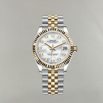 Rolex Lady Datejust 278273-0028 Madrepérola com Moissanite | Réplica Clean Factory 31mm Ouro Amarelo